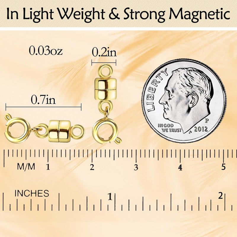 Qulltk Magnetic Necklace Clasps and Closures 18K Gold and Silver Plated Bracelet Converter Clasp,Suitable for Necklaces Chain Extender - Image 4